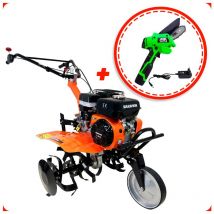 Motobineuse1G72 Manuel de démarrage 7.5 cv 3 Vitesses + Mini tronçonneuse à batterie en cadeau