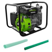 Vito - Motopompe thermique 105 Cm3 4T 3CV Innondations Kit complet + 2x10m de Tuyau 1.5' Ø43Cm
