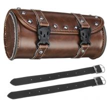 Motorcycle Front Fork Tool Bag Saddle Bag Brown For Chopper Bobber