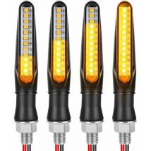 Rosemary - Motorcycle led Turn Signal Lights, 4pcs Universal Waterproof Motorcycle Turn Signal Lights, 12V Flowing Blinker Lights, Motorcycle Daytime