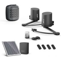 Avidsen - Motorisation Solaire pour portail à battants ORANE510 + Digicode + 2 télécommandes supplémentaires (4 en tout) -