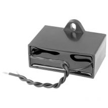 Motorkondensator 12uF 450Vac mit Kabeln Befestigungsschraube M4 durch Bohrung