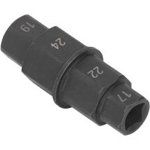 10moons - Motorrad-Spezialschlüssel zum Entfernen der Vorderradspindel, Sechskant-Achsenwerkzeug, 17 19 22 24 mm, Schwarz