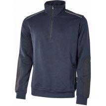 Husqvarna - Upower cushy felpa maglia manica lunga da lavoro a mezza zip felpata in cotone deep blue taglia m