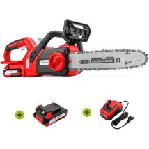 Motosega a batteria al litio 20V, velocitá taglio 5m/s, lama Oregon 304mm, caricatore e batteria inclusi - Greencut GS200L