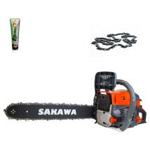 Sakawa - Motosierra Gasolina 58cc 18' + Aceite 2 Tiempos 125ml + Cadenas