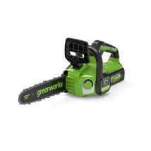 Greenworks - GD24CS30 Motosierra a Batería, Motor sin Escobillas, Barra de 30 cm, Velocidad de Cadena de 7,8 m/s, Autoengrasado, Protección de