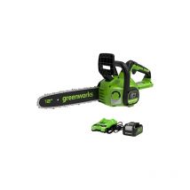 Greenworks Tool - Greenworks GD24CS30K4 Motosierra a Batería, Motor sin Escobillas, Barra de 30 cm, Velocidad de Cadena 7,8 m/s, Autoengrasado,