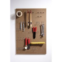MOTTEZ Lochplatte – 60 cm Höhe – 90 cm Breite – 0,6 cm Tiefe – Maximalgewicht 30 kg – Werkzeugwand für DIY