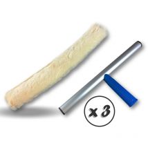 Kibros - Mouilleur vitre pro Coton absorbant Largeur 35 cm Gaine fermeture à pression - Lot de 3 - Mouilleur 35 cm