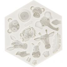 Moule en silicone en forme d'animal mignon, facile à démouler, flexible, doux, pour pâtisserie, pour fondant, chocolat, gâteau, diy, 951 gris