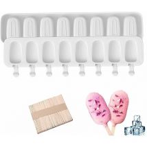 Moules à Glace Silicone,Moule Magnum Cake,2PCS+50PCS Baton De Glace,Glace Maison Popsicle,Sans Bpa Moule Glace AntiadhéSif RéUtilisable