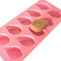 Moules à Savon Moule à Chocolat Forme de Feuille avec 10 Cavités pour Chocolat Savon Gâteaux Muffin Cupcakes Pudding