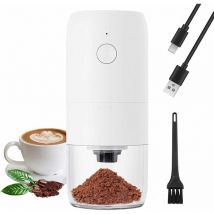 Moulin à café électrique portable, moulin à café électrique avec cône en céramique, grosseur réglable, moulin à café électrique portable et