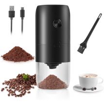 Tuserxln - Moulin à Café Electrique portable, 5 niveaux de rugosité ajustable, usb Rechargeable, 1800 mAh, avec Meule en Céramique et Brosse
