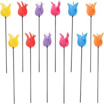Moulin à vent Jouets 12 pièces Moulins à vent en forme de tulipe Ornements décoratifs de moulins à vent (couleur aléatoire)