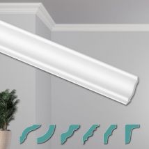 O Corniches de Plafond Modernes en Polystyrène xps Blanc, 2 Mètres Moulures Décoratives Angles: ZG13 - 40 x 40 mm, Paquet économique de 50 mètres