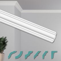 O Corniches de Plafond Modernes en Polystyrène xps Blanc, 2 Mètres Moulures Décoratives Angles: ZG17 - 45 x 45 mm, Paquet d'économie de 40 mètres