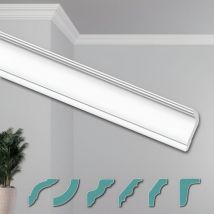 O Corniches de Plafond Modernes en Polystyrène xps Blanc, 2 Mètres Moulures Décoratives Angles: ZG27 - 70 x 30 mm, Paquet économique de 30 mètres