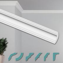 O Corniches de Plafond Modernes en Polystyrène xps Blanc, 2 Mètres Moulures Décoratives Angles: ZG6 - 28 x 28 mm, max. Forfait (meilleur prix par
