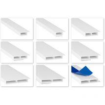 Moulures à chambre creuse pvc blanc 2m - hauteur du bord 7mm - hj: Avec du ruban adhésif en mousse, 204 - 60x7mm