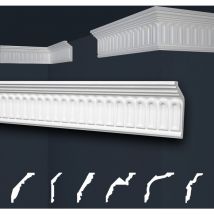 Marbet Design - Moulures de stuc à motifs blancs, eps Styropor ajustement forme, Paquets d'épargne Marbet série b: B-19 / 28x75mm, 40 Mètres / 20