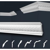 Marbet Design - Moulures de stuc à motifs blancs, eps Styropor ajustement forme, Paquets d'épargne Marbet série b: B-9 / 53x53mm, 30 Mètres / 15