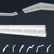 Marbet Design - Moulures de stuc à motifs blancs, eps Styropor ajustement forme, Paquets d'épargne Marbet série b: B-16 / 43x63mm, 20 Mètres / 10