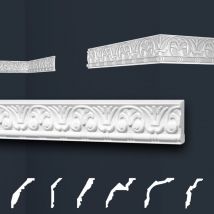 Marbet Design - Moulures de stuc à motifs blancs, eps Styropor ajustement forme, Paquets d'épargne Marbet série b: B-10 / 9x45mm, 30 Mètres / 15