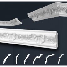 Marbet Design - Moulures de stuc à motifs blancs, eps Styropor ajustement forme, Paquets d'épargne Marbet série b: B-4 / 46x46mm, 40 Mètres / 20