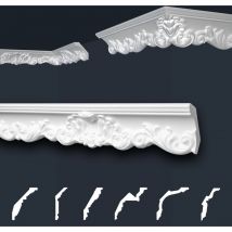 Marbet Design - Moulures de stuc à motifs blancs, eps Styropor ajustement forme, Paquets d'épargne Marbet série b: B-35 / 52x63mm, 50 Mètres / 25