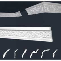 Marbet Design - Moulures de stuc à motifs blancs, eps Styropor ajustement forme, Paquets d'épargne Marbet série b: B-18 / 41x66mm, 2 mètres / 1 bande