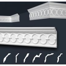 Marbet Design - Moulures de stuc à motifs blancs, eps Styropor ajustement forme, Paquets d'épargne Marbet série b: B-30 / 28x81mm, 2 mètres / 1 bande