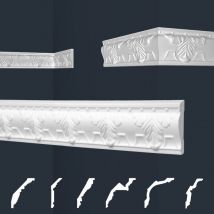 Marbet Design - Moulures de stuc à motifs blancs, eps Styropor ajustement forme, Paquets d'épargne Marbet série b: B-17 / 17x75mm, 50 Mètres / 25