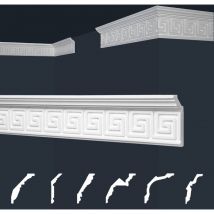 Marbet Design - Moulures de stuc à motifs blancs, eps Styropor ajustement forme, Paquets d'épargne Marbet série b: B-21 / 28x73mm, 30 Mètres / 15