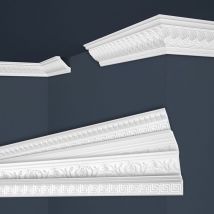 Marbet Design - Moulures de stuc à motifs blancs, eps Styropor ajustement forme, Paquets d'épargne Marbet série b: B-9 / 53x53mm, Max. Forfait