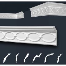 Marbet Design - Moulures de stuc à motifs blancs, eps Styropor ajustement forme, Paquets d'épargne Marbet série b: B-31 / 28x81mm, 40 Mètres / 20