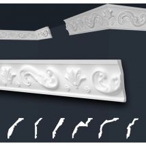 Marbet Design - Moulures de stuc à motifs blancs, eps Styropor ajustement forme, Paquets d'épargne Marbet série b: B-51 / 45x90mm, 2 mètres / 1 bande