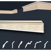 Marbet Design - Moulures de stuc à motifs or, eps Styropor ajustement forme, Paquets d'épargne Marbet: B-21 or / 28x73mm, 40 Mètres / 20 Bandes