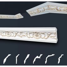 Moulures de stuc à motifs or, EPS Styropor ajustement forme, Paquets d'épargne Marbet: B-6 or / 53x53mm, 40 Mètres / 20 Bandes