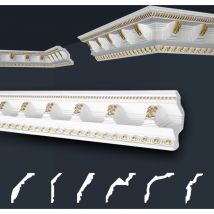 Marbet Design - Moulures de stuc à motifs or, eps Styropor ajustement forme, Paquets d'épargne Marbet: B-23 or / 70x71mm, 30 Mètres / 15 Bandes