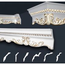 Marbet Design - Moulures de stuc à motifs or, eps Styropor ajustement forme, Paquets d'épargne Marbet: B-36 or / 58x135mm, Max. Forfait (meilleur