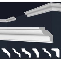 Marbet Design - Moulures en stuc blanc et clair, coffrage xps Styropor, paquets d'épargne Marbet Series-E: E-22 / 30x30mm, 1 coin intérieur / 1 coin