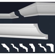 Marbet Design - Moulures en stuc blanc et clair, coffrage xps Styropor, paquets d'épargne Marbet Series-E: E-26 / 73x73mm, 30 Mètres / 15 Bandes
