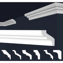Marbet Design - Moulures en stuc blanc et clair, coffrage xps Styropor, paquets d'épargne Marbet Series-E: E-6 / 32x33mm, 50 Mètres / 25 Bandes