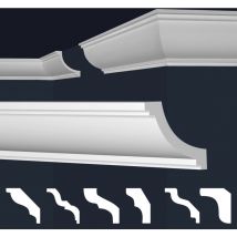 Marbet Design - Moulures en stuc blanc et clair, coffrage xps Styropor, paquets d'épargne Marbet Series-E: E-26 / 73x73mm, 20 Mètres / 10 Bandes