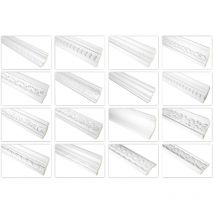 Moulures à motifs pu Polyuréthane Décor de stuc pour mur et plafond Moulures fh: 30 Mètres / 15 Bandes, FH0012 - 93x88mm