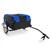 Mountee Attelage pour vélo Remorque 130l 60kg Tubes d'acier bleu-noir