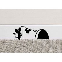 Memkey - Mouse Hole Wall Art Sticker Washing Vinyl Decal Mice Home Skirting Board Funny.