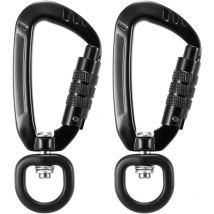 Mousqueton pivotant à 360 ° - Petit mousqueton à verrouillage automatique - Mousqueton pivotant 4KN avec émerillon